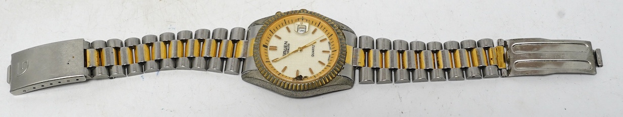 A gentleman’s gold plated Limit wrist watch with three minor watches. Condition - poor